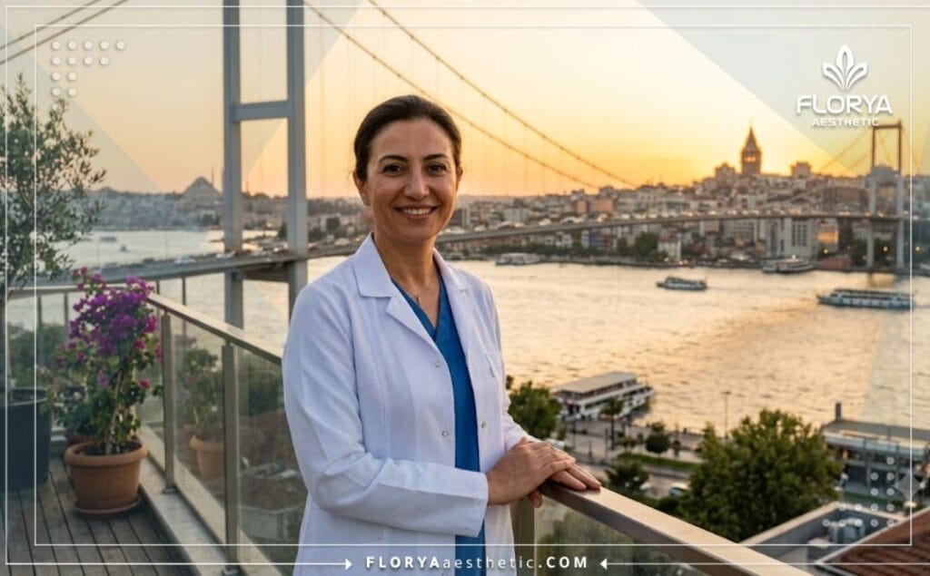 طبيب تجميل مبتسم يرحب بالمرضى في اسطنبول لإجراء جراحة الأنف في تركيا.