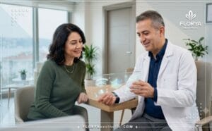 طبيب محترف يشرح خطة تجميل الجفون المترهلة في تركيا للعملية باستخدام جهاز لوحي متطور