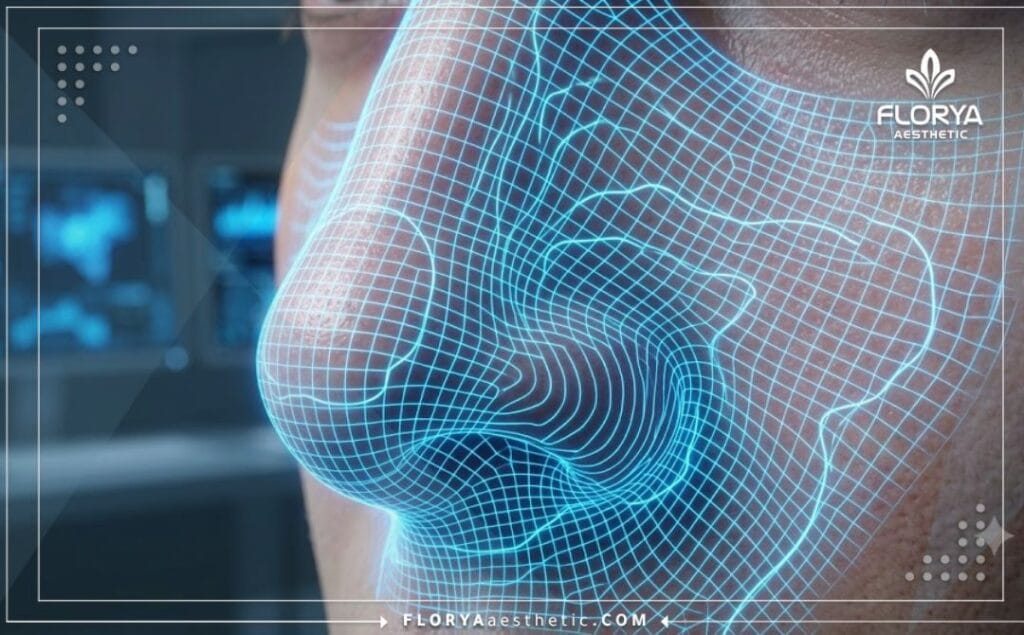 مسح ضوئي ثلاثي الأبعاد لمنطقة الأنف يوضح دقة الفحص الرقمي بدون جراحة
