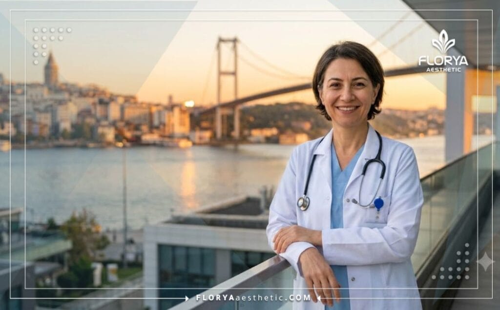 Friendly doctor in Istanbul welcoming patients for a Sunken Eyes Surgery consultation.
