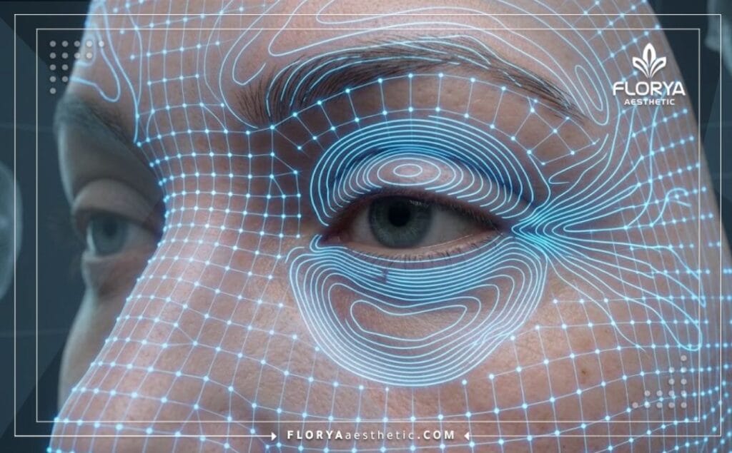 Detailed 3D digital scan focusing on the eye anatomy