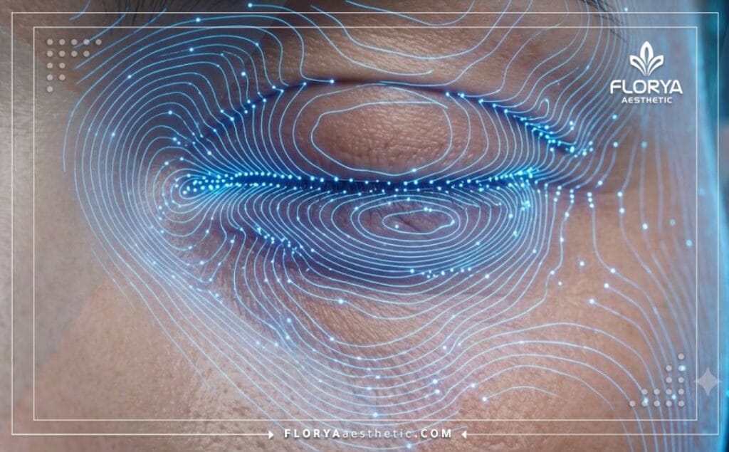 مسح ضوئي ثلاثي الأبعاد يوضح دقة تخطيط منطقة أسفل العين بتقنيات طبية متطورة