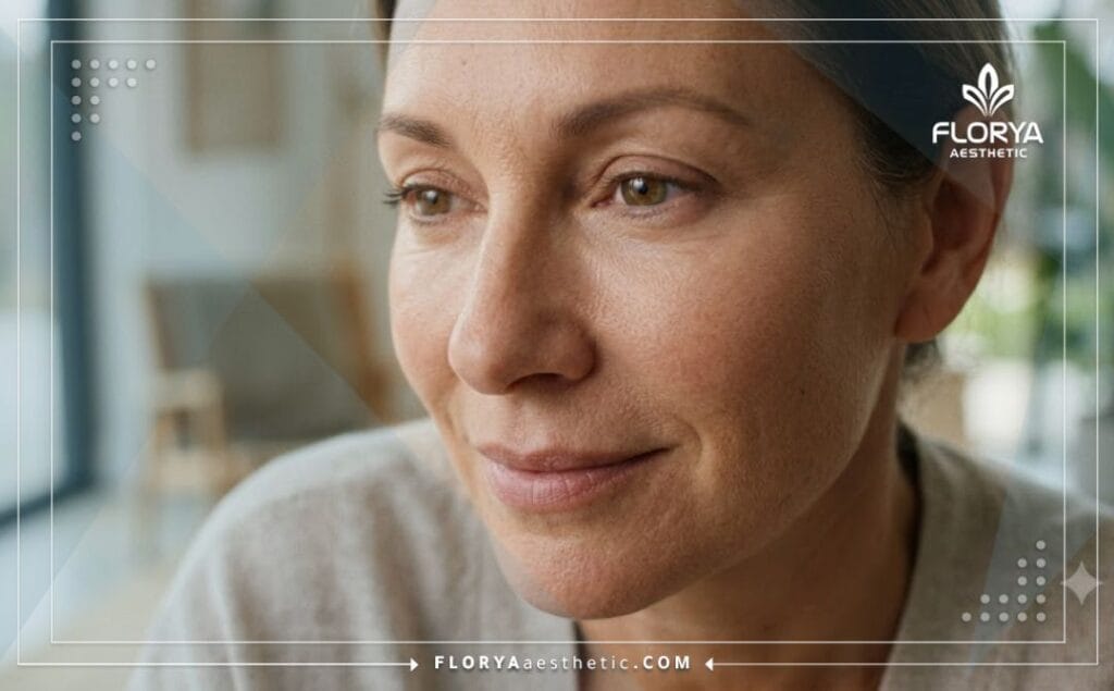 Flawless aesthetic result highlighting a rejuvenated and smooth under-eye area