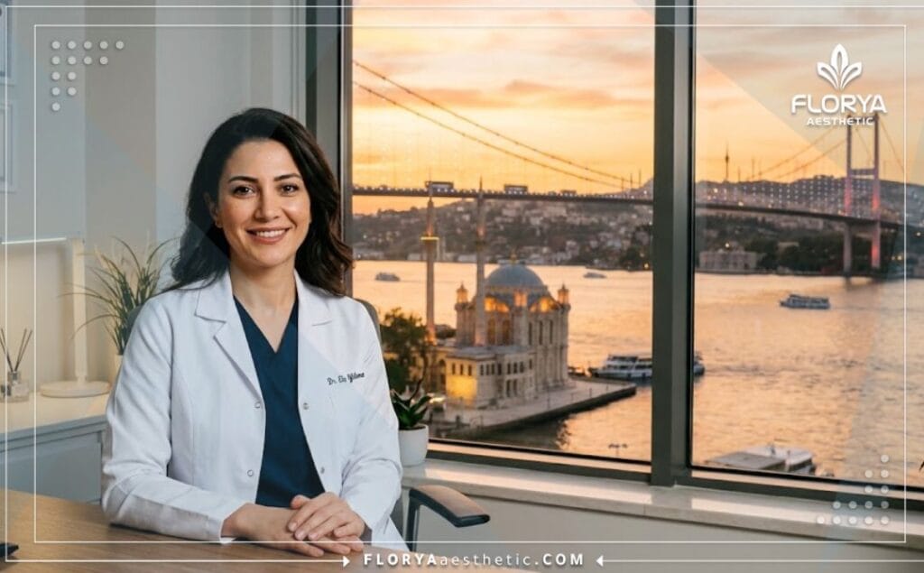 Friendly cosmetic surgeon smiling in front of the Bosphorus in Istanbul
