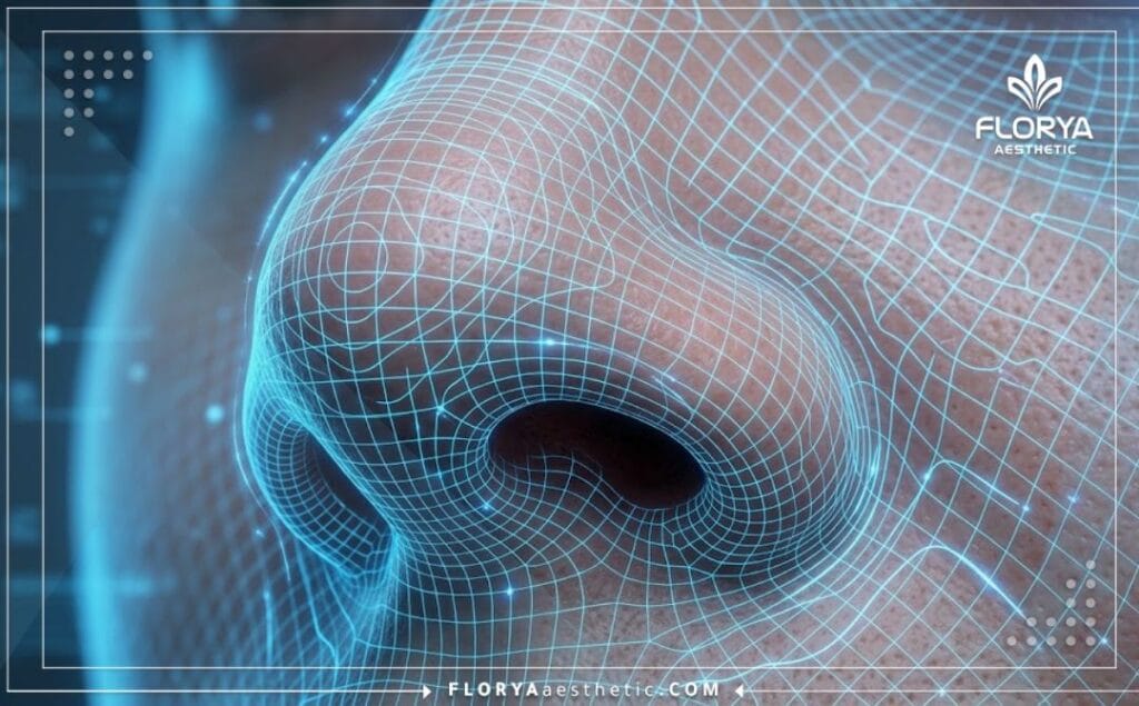 Modèle 3D de haute technologie de la région nasale