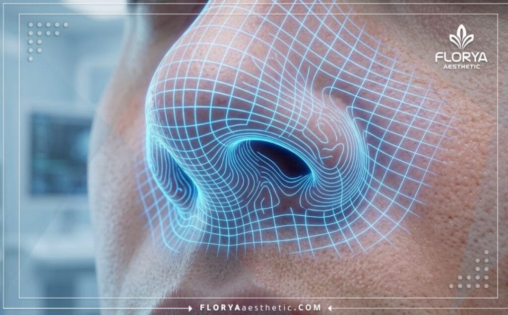 High-tech digital 3D surface scan of the nasal base anatomy