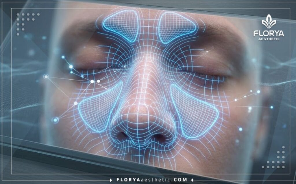 Detailed digital 3D surface scan of the nasal and sinus anatomy for precise medical planning.