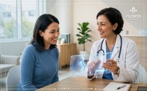 طبيب استشاري يشرح خطة أفضل جراح تجميل أنف في تركيا باستخدام شاشة رقمية حديثة للمريض