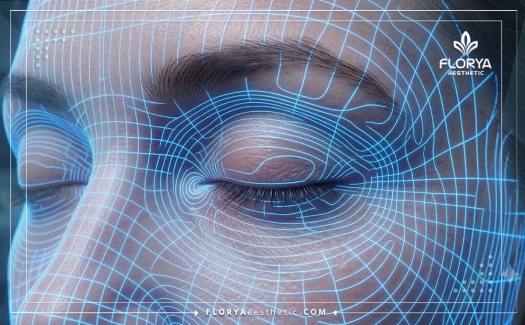 Numérisation 3D haute technologie de la zone des paupières pour planification.