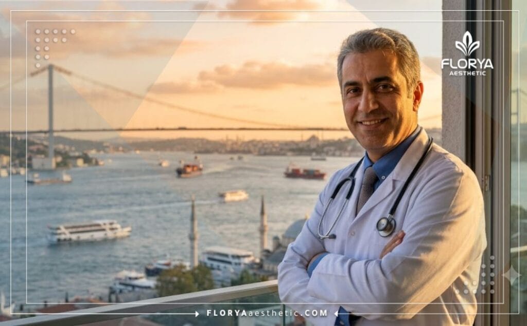 Chirurgien esthétique chaleureux à Istanbul avec vue sur le Bosphore.