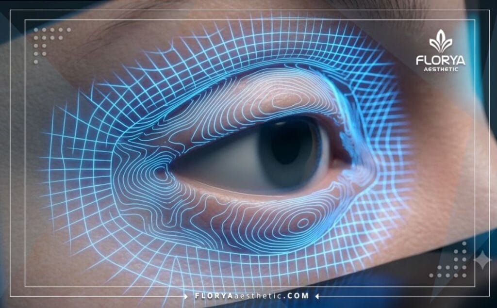 High-tech digital 3D surface scan of the eyelid anatomical area