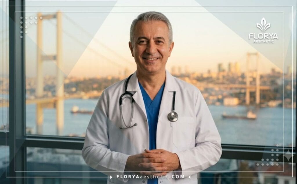 Doctor especialista en Lifting de Cejas y Párpados con Botox sonriendo y dando la bienvenida en Estambul.