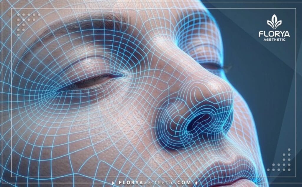 Modélisation 3D et scan numérique de l'anatomie nasale pour une précision chirurgicale.