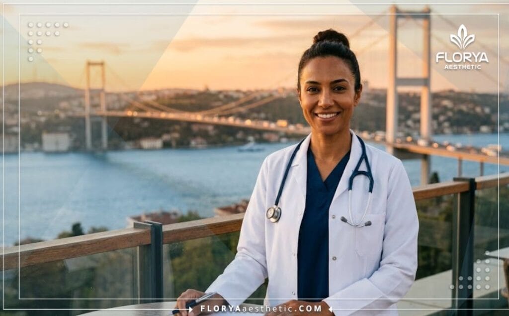 Chirurgien spécialiste du nez accueillant les patients à Istanbul.