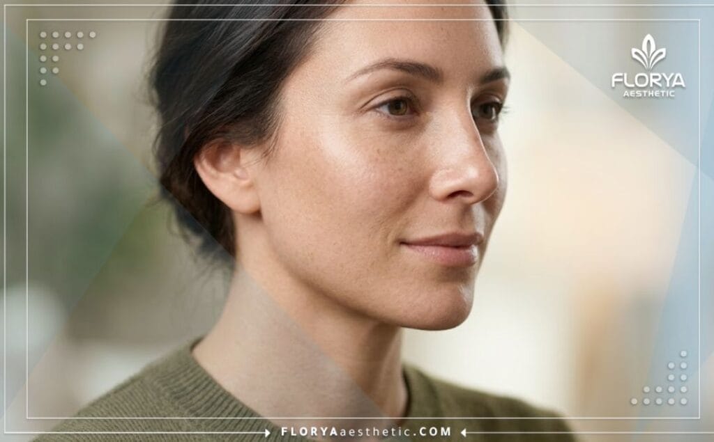 Résultat esthétique impeccable et naturel après une correction du nez réussie.