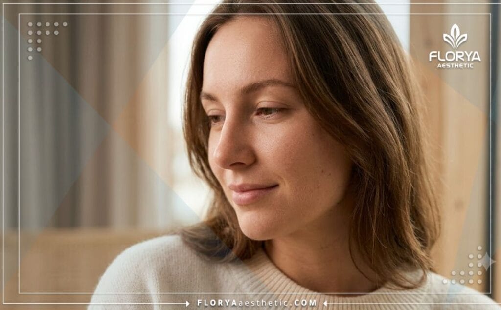 Close-up showing the flawless and natural results of a Closed Rhinoplasty in Turkey.