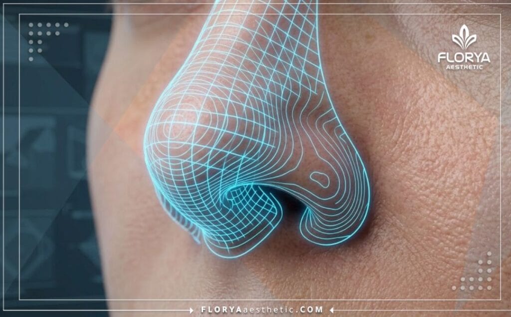 Escaneo de superficie 3D de alta tecnología centrado en la región anatómica nasal