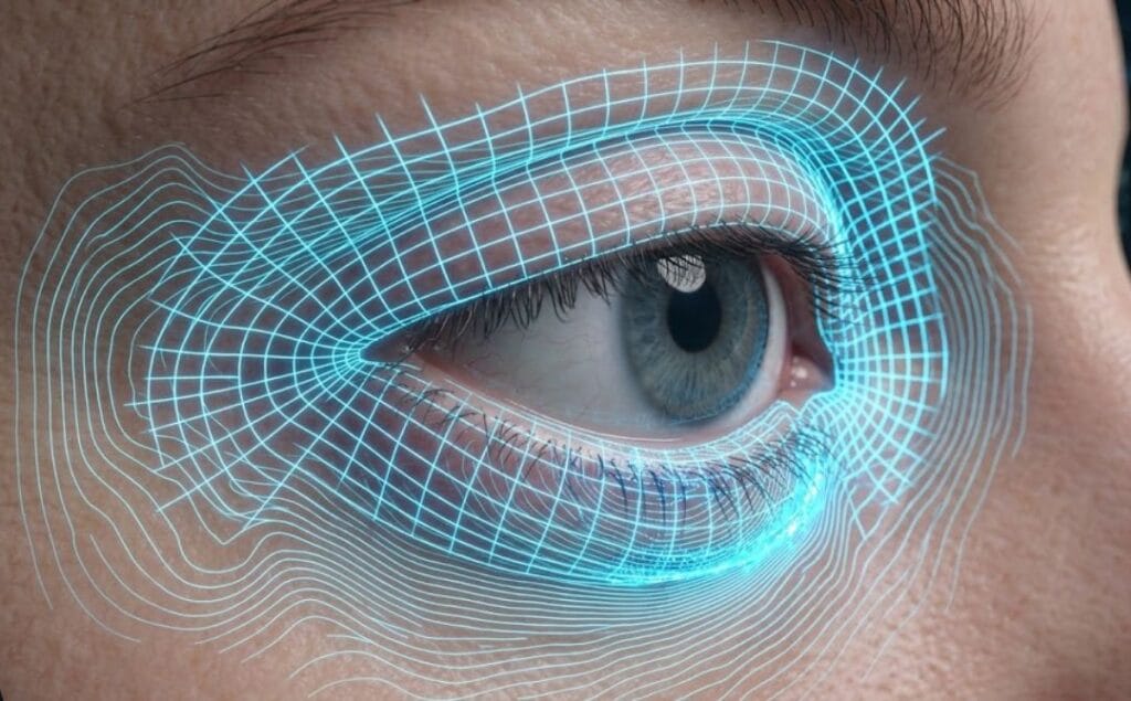 مسح رقمي ثلاثي الأبعاد لمنطقة العين يوضح دقة تخطيط جراحة تصحيح الجفن
