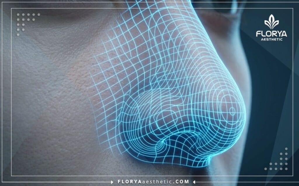 High-tech 3D topographical scan mapping the nasal structure for precise surgery.