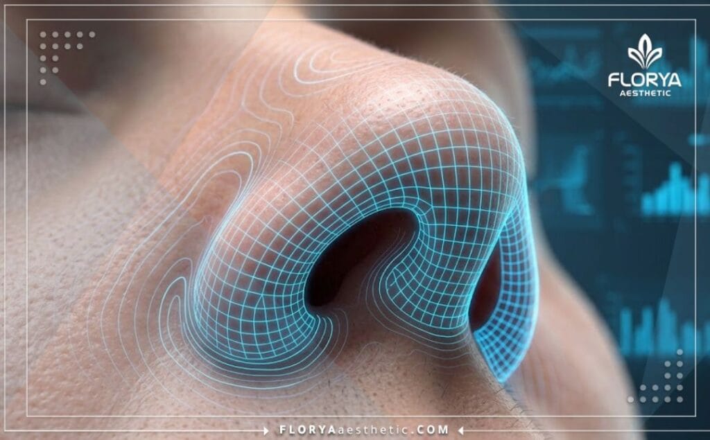 Numérisation 3D de haute précision de l'anatomie de la région nasale.