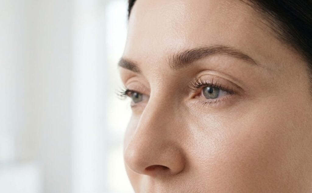 Résultat esthétique parfait et naturel après le traitement des yeux