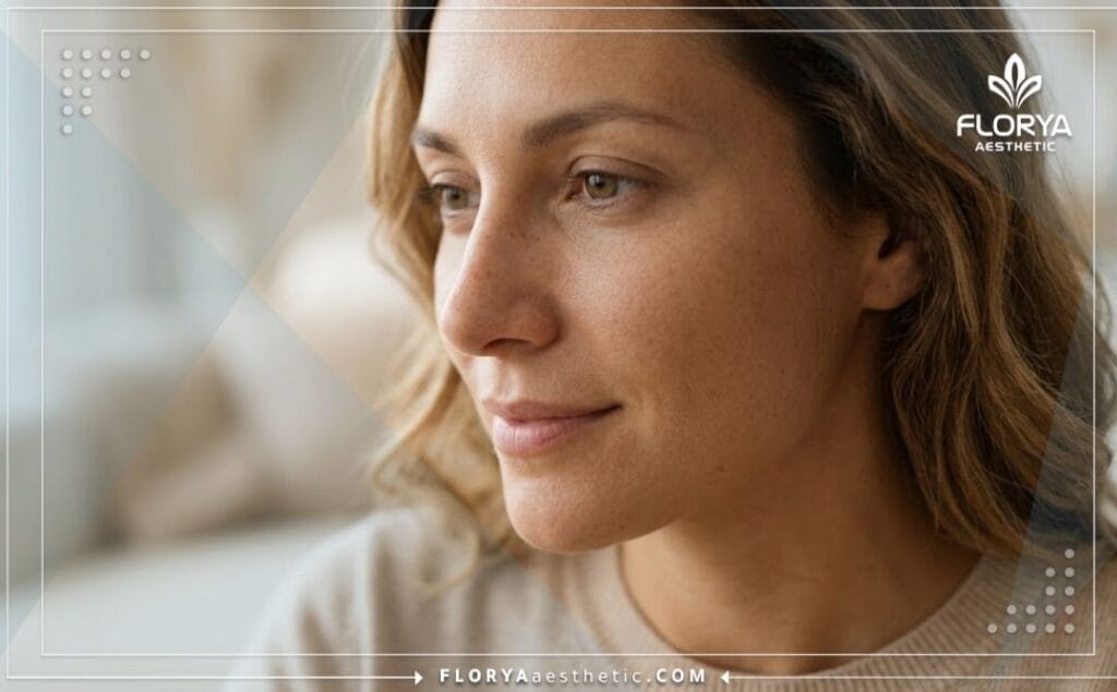نتيجة مثالية وطبيعية لمنطقة الأنف بعد نجاح الإجراء الطبي.