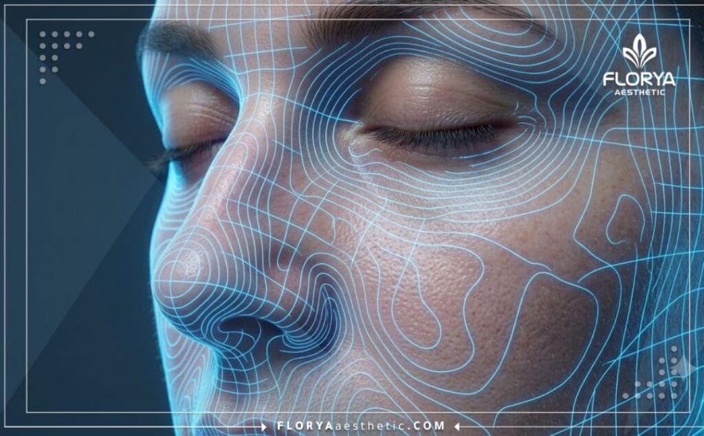 Escáner de superficie 3D de alta tecnología enfocado en la estructura anatómica nasal