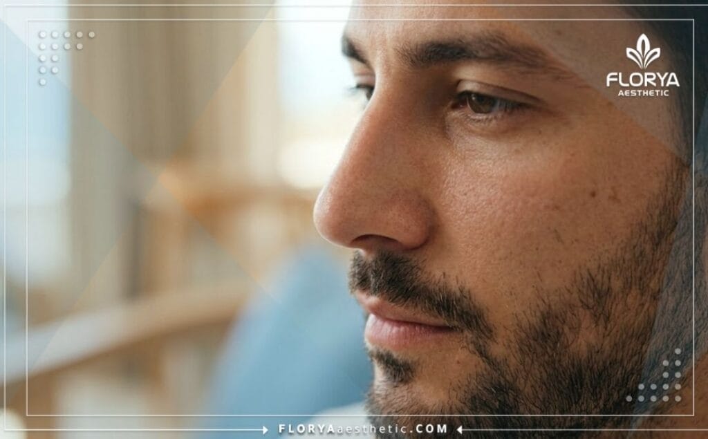نتيجة مثالية وطبيعية لعملية تجميل أنف رجالي بملامح متناسقة وجذابة.