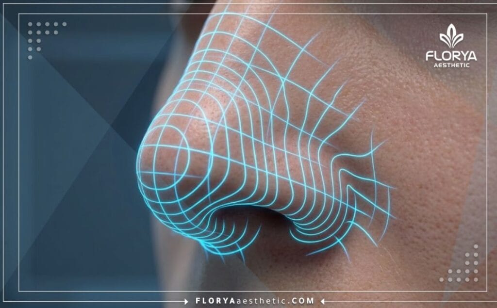 مسح رقمي ثلاثي الأبعاد وعالي الدقة لمنطقة أرنبة الأنف.