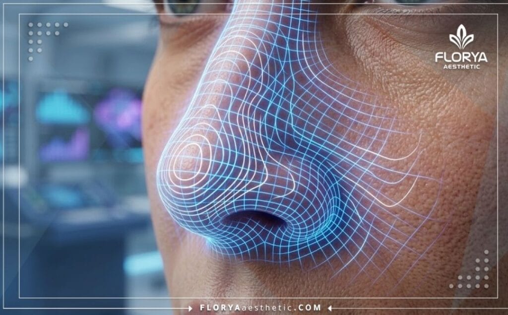 مسح رقمي ثلاثي الأبعاد لمنطقة الأنف يوضح الدقة في تخطيط الجراحة