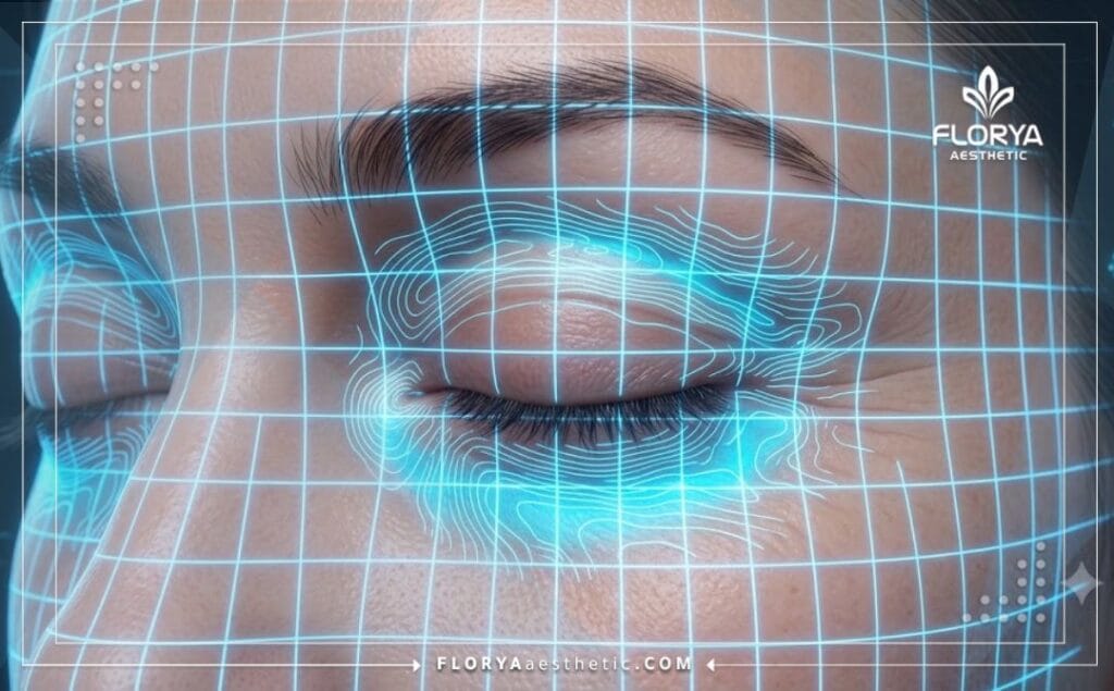 Detailed digital 3D scan focusing on the anatomy of the periocular area
