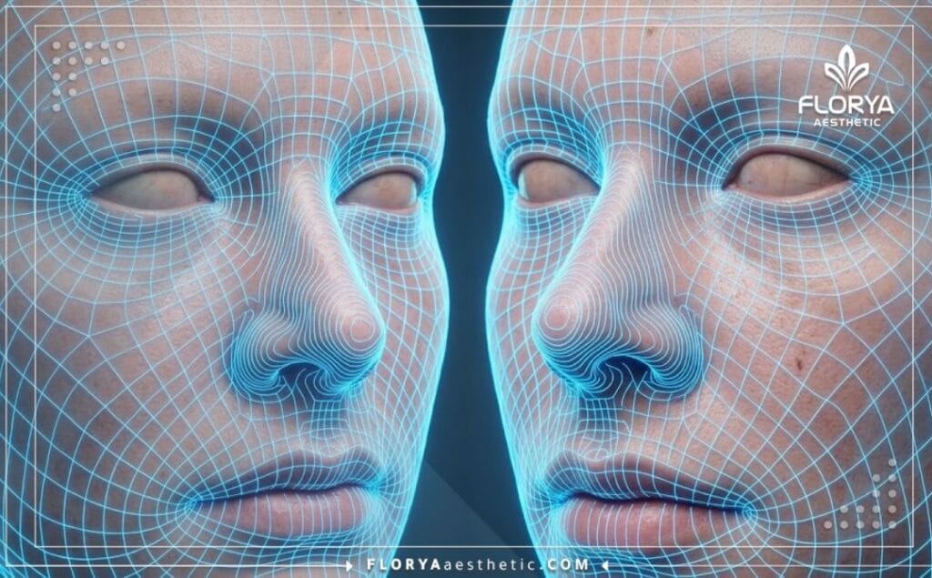 Scan 3D numérique de haute technologie analysant l'anatomie faciale pour une Rhinoplastie conservatrice