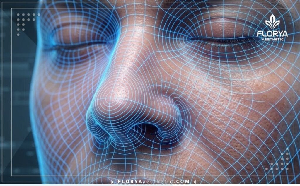 Scan 3D détaillé de la région nasale et faciale