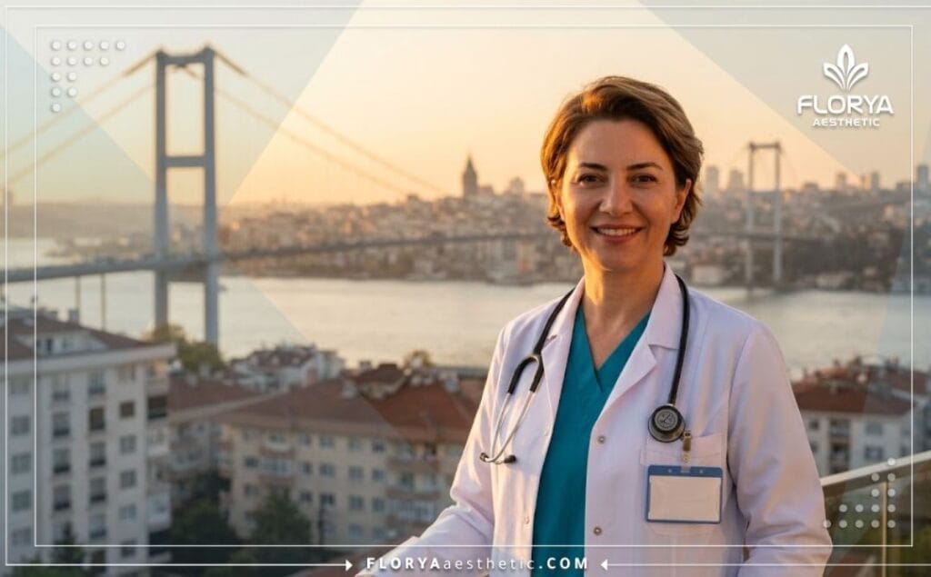 Welcoming cosmetic surgeon in Istanbul with the iconic Bosphorus view in the background