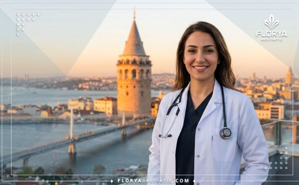 طبيب تجميل متخصص في إسطنبول يرحب بالمرضى لإجراء الفحوصات.