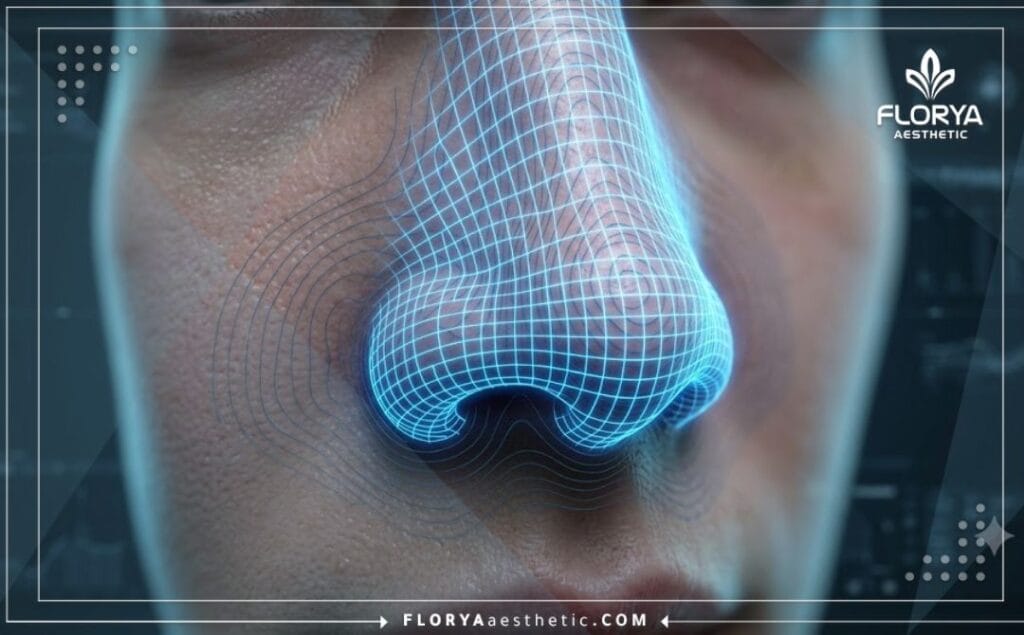 مسح ضوئي ثلاثي الأبعاد لمنطقة الأنف يوضح التفاصيل الدقيقة
