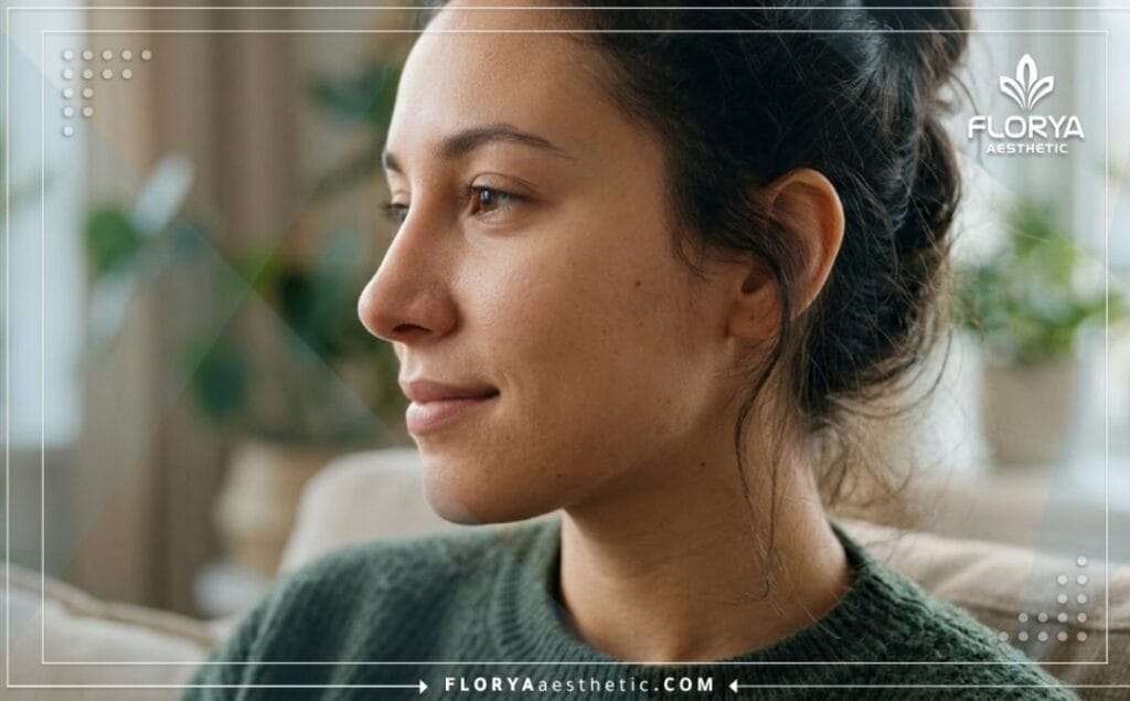 Close-up showcase of a perfect aesthetic and functional nasal septoplasty result.