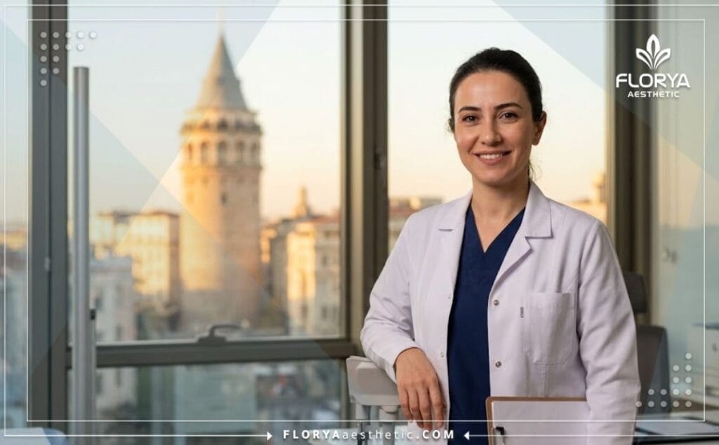 Professional aesthetic doctor in Istanbul with the Bosphorus Bridge background